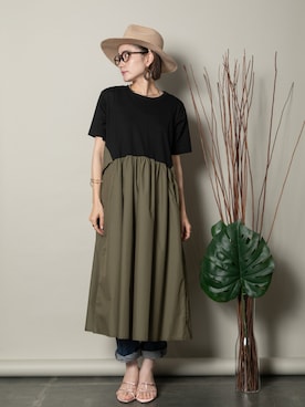 「MHBG TOKYO（エムエイチビージートーキョー）のアイテム（ワンピース/ドレス）」を使った、lodieさん（レディース・160cm）の春コーディネート