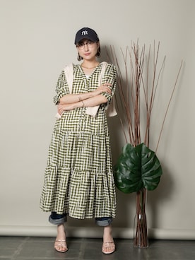 「MHBG TOKYO（エムエイチビージートーキョー）のアイテム（ワンピース/ドレス）」を使った、lodieさん（レディース・160cm）の夏コーディネート