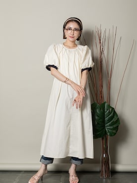 「MHBG TOKYO（エムエイチビージートーキョー）のアイテム（ワンピース/ドレス）」を使った、lodieさん（レディース・160cm）の夏コーディネート