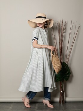 「MHBG TOKYO（エムエイチビージートーキョー）のアイテム（ワンピース/ドレス）」を使った、lodieさん（レディース・160cm）の春コーディネート