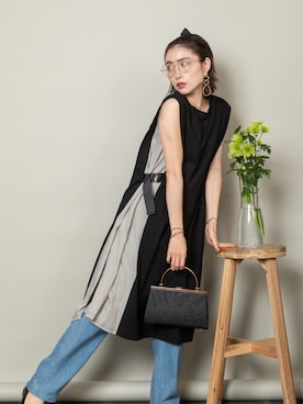 「MHBG TOKYO（エムエイチビージートーキョー）のアイテム（ワンピース/ドレス）」を使った、lodieさん（レディース・160cm）の春コーディネート