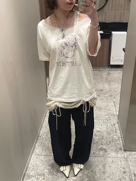 「アイテム（パンプス、ホワイト系）」を使った、AOIさん（レディース・160cm）の夏コーディネート
