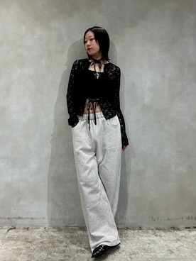 「モードストリート」｜「アイテム（スウェットパンツ）」を使った、AOIさん（レディース・160cm）の春コーディネート