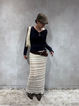 「アイテム（ハンチング/ベレー帽）」を使った、AOIさん（レディース・160cm）の秋コーディネート