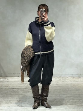 「アイテム（スタジャン）」を使った、AOIさん（レディース・160cm）の冬コーディネート