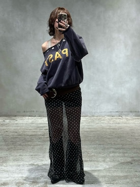 「WHO'S WHO gallery（フーズフーギャラリー）のアイテム（スウェット）」を使った、AOIさん（レディース・160cm）の秋コーディネート