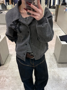 「アイテム（スタジャン）」を使った、AOIさん（レディース・160cm）の秋コーディネート