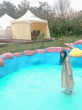 「Samansa Mos2（サマンサ モスモス）のアイテム（トレンチコート）」を使った、かおりさん（レディース・162cm）の冬コーディネート