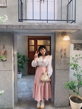 「EXCELSIOR（エクセルシオール）のアイテム」を使った、かおりさん（レディース・162cm）の夏コーディネート