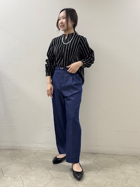 「TAKEO KIKUCHI（タケオキクチ）のアイテム（パンツ）」を使った、kahoさん（レディース・144cm）の春コーディネート