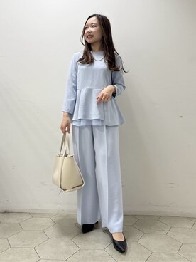 「INDIVI（インディヴィ）の【2WAY／2連セット】パール調＆チェーンミックスネックレス（ネックレス、シルバー系）」を使った、kahoさん（レディース・144cm）の冬コーディネート