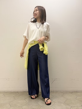 「INDIVI（インディヴィ）の【着る日傘】ドルマントップス（シャツ/ブラウス、ホワイト系）」を使った、kahoさん（レディース・144cm）の夏コーディネート