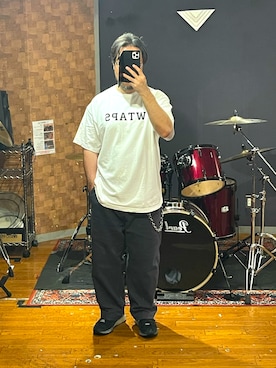 「WTAPS（ダブルタップス）のアイテム（トップス）」を使った、峰虎さん（メンズ・171cm）の夏コーディネート