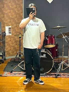 「WTAPS（ダブルタップス）のアイテム（トップス）」を使った、峰虎さん（メンズ・171cm）の夏コーディネート