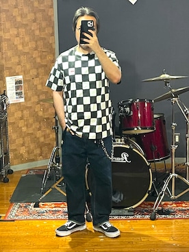 「Supreme （シュプリーム）のアイテム」を使った、峰虎さん（メンズ・171cm）の夏コーディネート