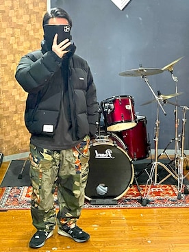 「WTAPS（ダブルタップス）のアイテム（ダウンジャケット/コート）」を使った、minetoraさん（メンズ・171cm）の冬コーディネート