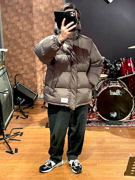 「WTAPS（ダブルタップス）のアイテム（ダウンジャケット/コート）」を使った、minetoraさん（メンズ・170cm）の冬コーディネート