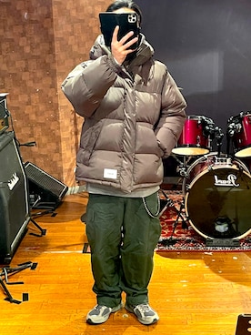 「WTAPS（ダブルタップス）のアイテム（ダウンジャケット/コート）」を使った、minetoraさん（メンズ・170cm）の冬コーディネート