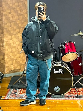 「アイテム（ナイロンジャケット）」を使った、minetoraさん（メンズ・171cm）の秋コーディネート