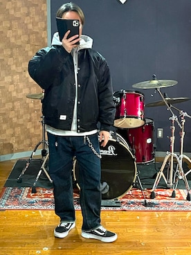 「WTAPS（ダブルタップス）のアイテム」を使った、minetoraさん（メンズ・171cm）の冬コーディネート