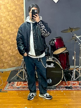 「WTAPS（ダブルタップス）のアイテム」を使った、峰虎さん（メンズ・171cm）の春コーディネート