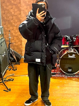 「WTAPS（ダブルタップス）のアイテム（ダウンジャケット/コート）」を使った、minetoraさん（メンズ・170cm）の冬コーディネート