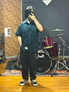 「WTAPS（ダブルタップス）のアイテム」を使った、峰虎さん（メンズ・171cm）の夏コーディネート