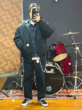 「COOTIE PRODUCTIONS（クーティープロダクションズ）のアイテム」を使った、minetoraさん（メンズ・171cm）の冬コーディネート