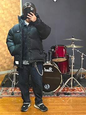 「WTAPS（ダブルタップス）のアイテム」を使った、峰虎さん（メンズ・171cm）の冬コーディネート