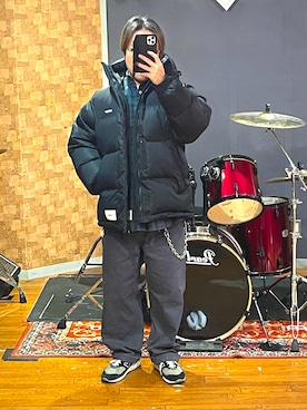 「WTAPS（ダブルタップス）のアイテム」を使った、峰虎さん（メンズ・171cm）の冬コーディネート