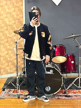 「Jackman（ジャックマン）のアイテム」を使った、峰虎さん（メンズ・171cm）の冬コーディネート