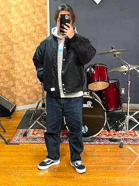 「WTAPS（ダブルタップス）のアイテム」を使った、峰虎さん（メンズ・171cm）の冬コーディネート