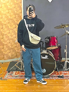 「WTAPS（ダブルタップス）のアイテム」を使った、峰虎さん（メンズ・171cm）の春コーディネート