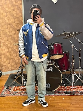 「WTAPS（ダブルタップス）のアイテム」を使った、峰虎さん（メンズ・171cm）の冬コーディネート