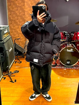 「WTAPS（ダブルタップス）のアイテム（ダウンジャケット/コート）」を使った、minetoraさん（メンズ・170cm）の冬コーディネート