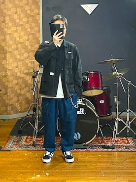 「WTAPS（ダブルタップス）のアイテム（パンツ）」を使った、峰虎さん（メンズ・171cm）の春コーディネート