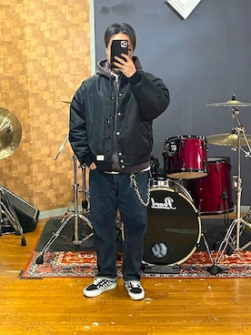 「WTAPS（ダブルタップス）のアイテム」を使った、峰虎さん（メンズ・171cm）の春コーディネート