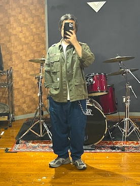 「WTAPS（ダブルタップス）のアイテム（トップス）」を使った、峰虎さん（メンズ・171cm）の夏コーディネート