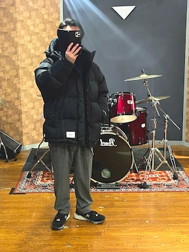 「WTAPS（ダブルタップス）のアイテム（ダウンジャケット/コート）」を使った、minetoraさん（メンズ・171cm）の冬コーディネート