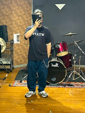 「WTAPS（ダブルタップス）のアイテム（トップス）」を使った、峰虎さん（メンズ・171cm）の夏コーディネート