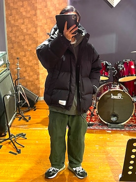 「WTAPS（ダブルタップス）のアイテム（ダウンジャケット/コート）」を使った、minetoraさん（メンズ・170cm）の冬コーディネート