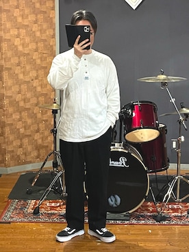 「Dickies（ディッキーズ）のアイテム（パンツ）」を使った、峰虎さん（メンズ・171cm）の春コーディネート