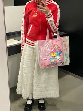 「アイテム（ジャージ、レッド系）」を使った、はーとかんぱにー ♡̷̷̷ さん（レディース・158cm）の秋コーディネート