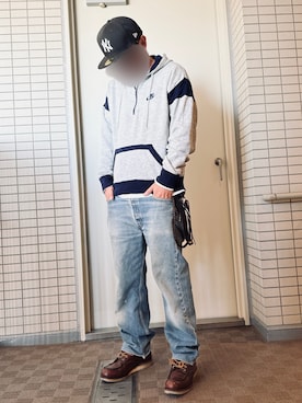 「アイテム（パーカー）」を使った、EZR08さん（メンズ・169cm）の冬コーディネート