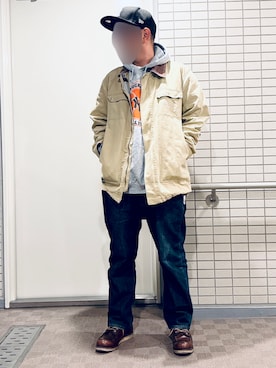 「アイテム（カバーオール）」を使った、EZR08さん（メンズ・169cm）の秋コーディネート