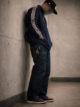 「JORDAN BRAND（ジョーダンブランド）のアイテム」を使った、EZR08さん（メンズ・169cm）の春コーディネート