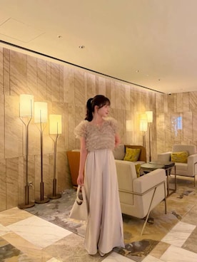 「atlo（アトロ）のアイテム」を使った、アンバサダーさん（レディース・155cm）の春コーディネート