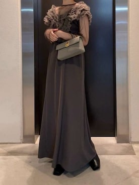 「アイテム（ドレス）」を使った、アンバサダーさん（レディース・155cm）の秋コーディネート