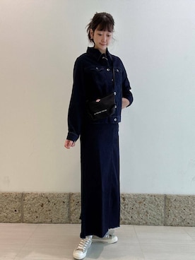 「アーバンリサーチドアーズ」｜「アイテム（デニムジャケット）」を使った、YUKIさん（レディース・165cm）の冬コーディネート