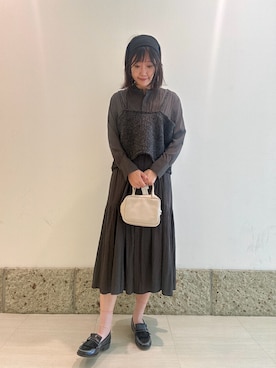「HARUTA（ハルタ）の『別注』HARUTA×DOORS　キルトローファー（ローファー）」を使った、YUKIさん（レディース・165cm）の秋コーディネート
